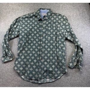 Vintage Bugle Boy Company Long Sleeve‎ Shirt Mens XL Southwest Green Geo Print